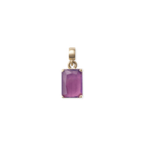 Amethyst Octagon Gold Charm