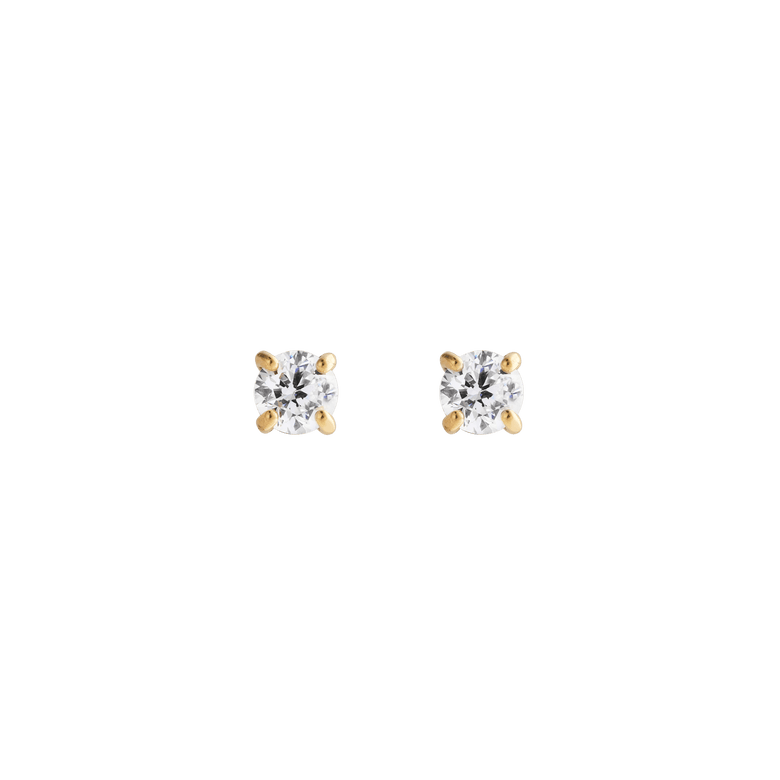 Mirelle Solitaire Stud Earrings Gold