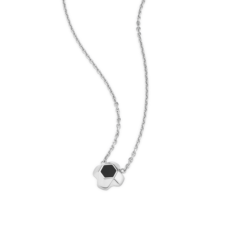 North Star Necklace 1 Small Black Enamel Silver