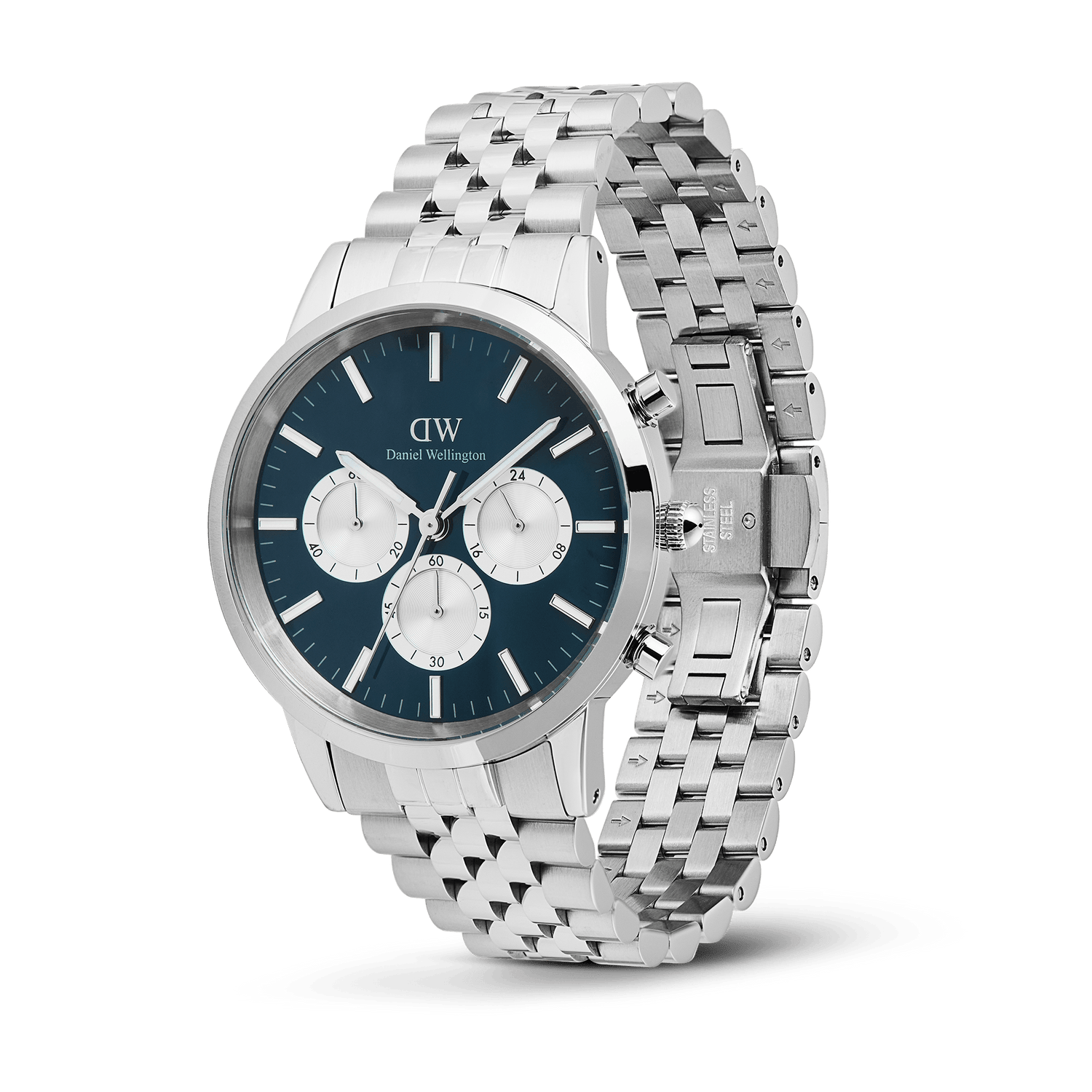 Iconic Chronograph Arch 5-Link Arctic Panda Silver