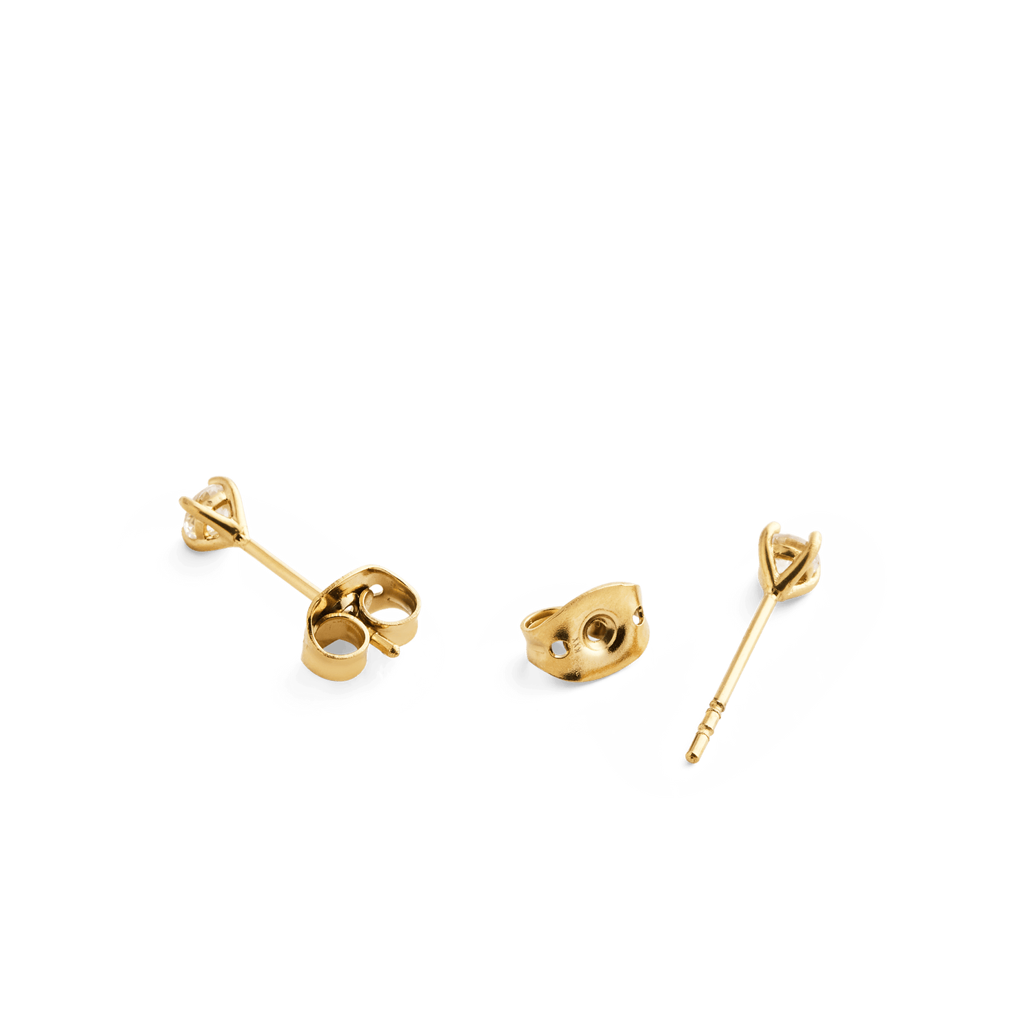 Mirelle Solitaire Stud Earrings Gold