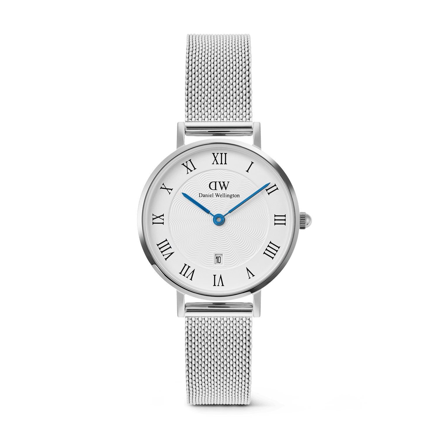 Petite Roman Numerals Date Silver
