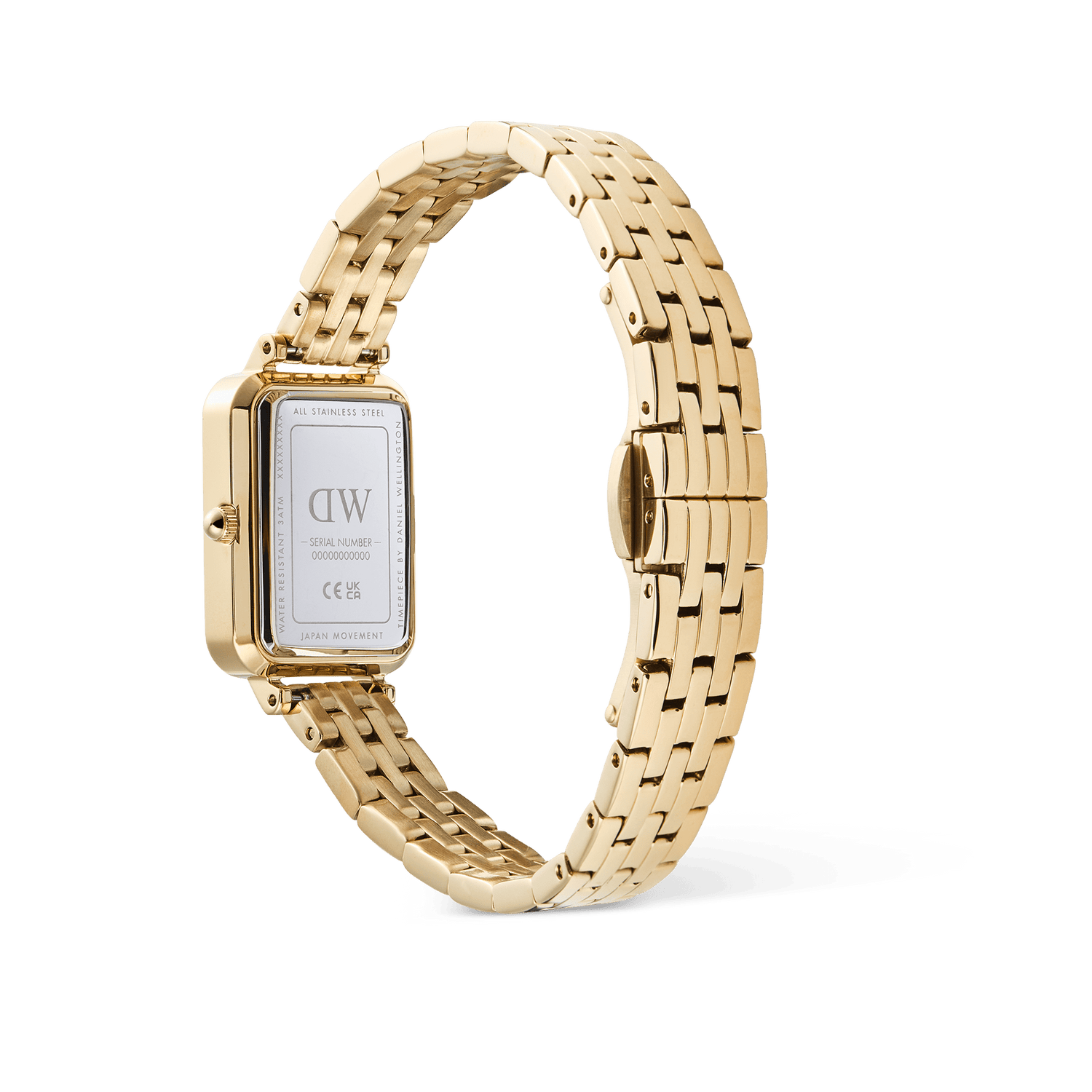 Quadro  Roman Numerals Date 5-link Gold