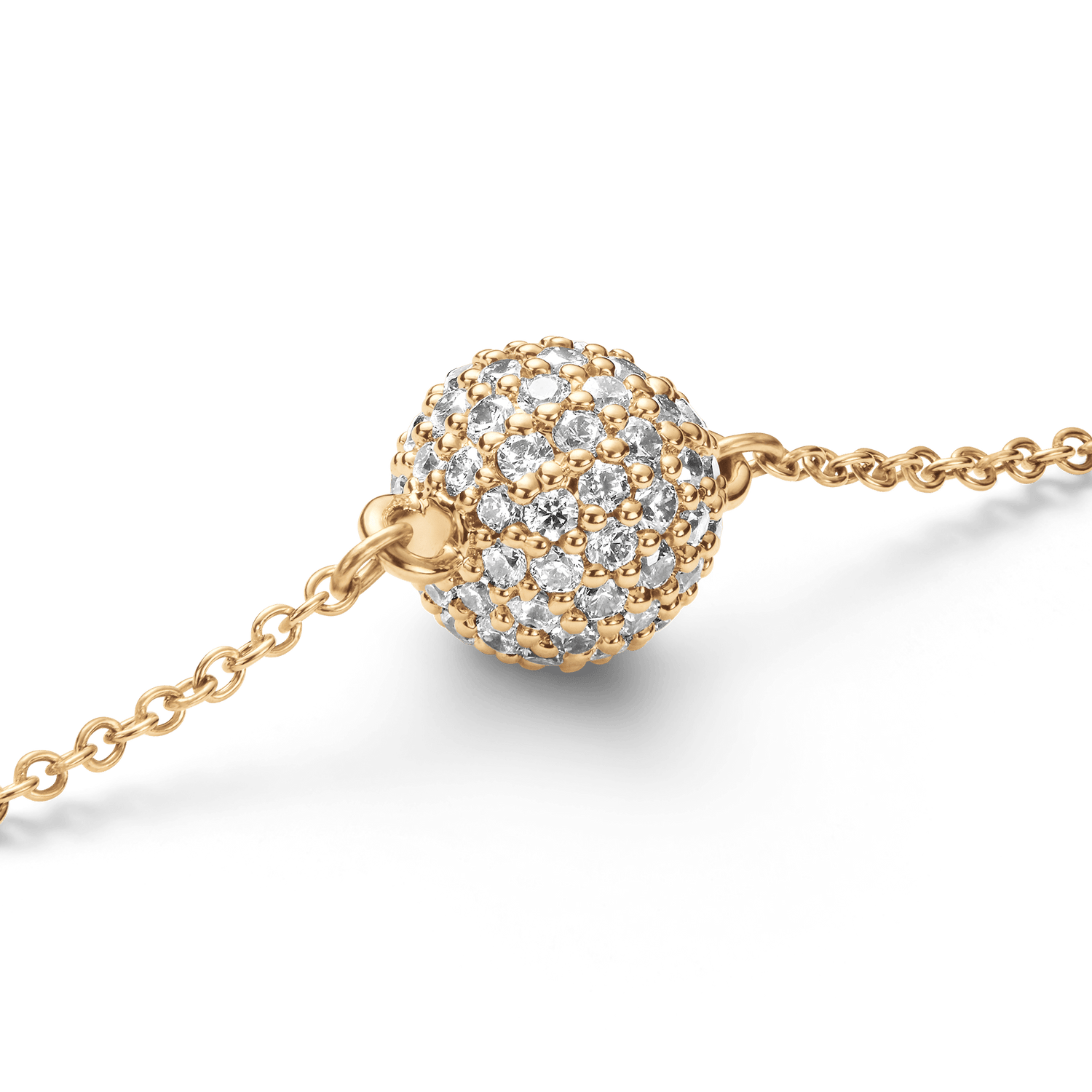 Pavé Crystal Pendant Bracelet Gold