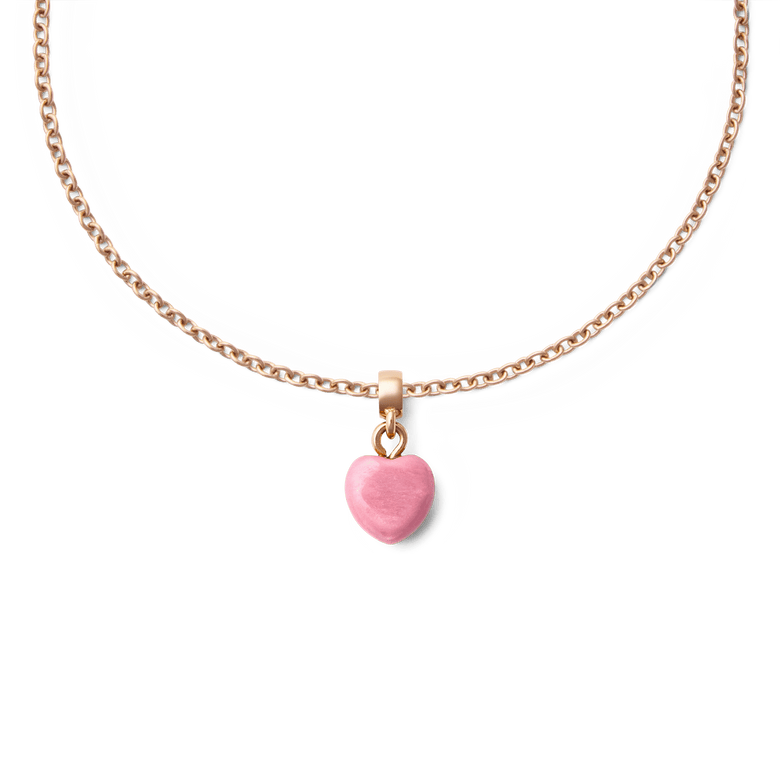 Rhondonite Heart Rose Gold Charm