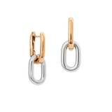 Contrast Link Earrings Two Tone Rose Gold