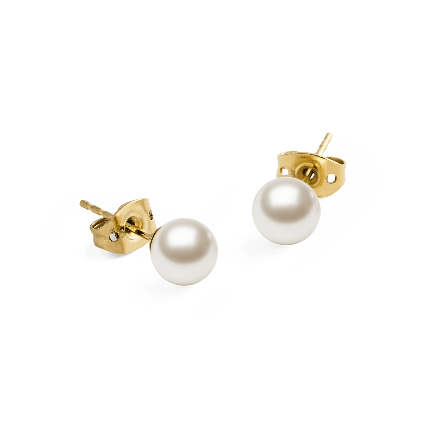 Pearl Stud Earrings Gold