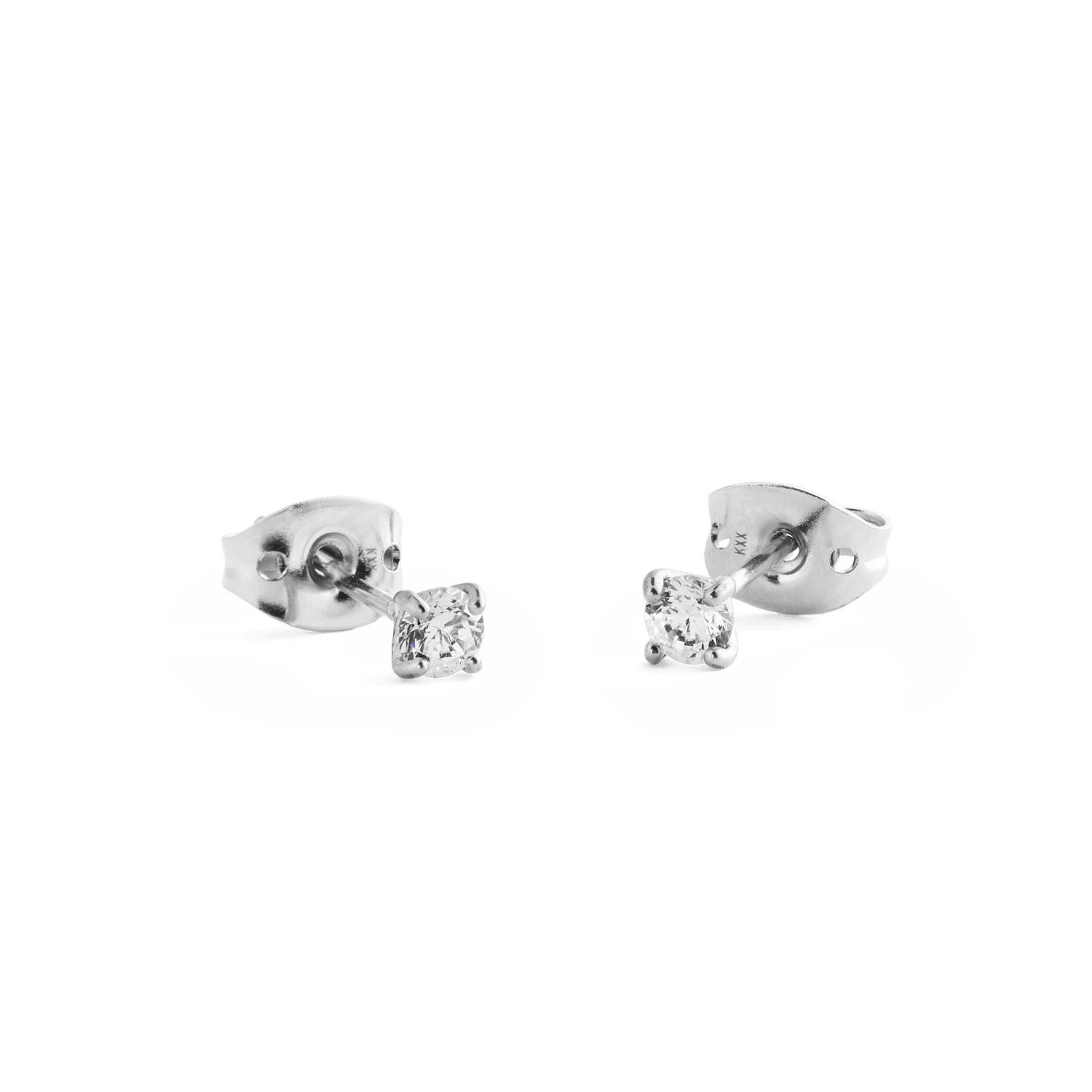 Mirelle Solitaire Stud Earrings Silver