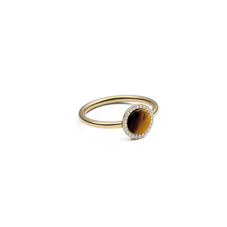 Audrey Ring Tiger Eye Gold