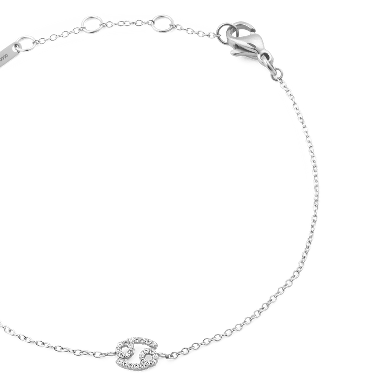 Crystal Zodiac Chain Bracelet Silver