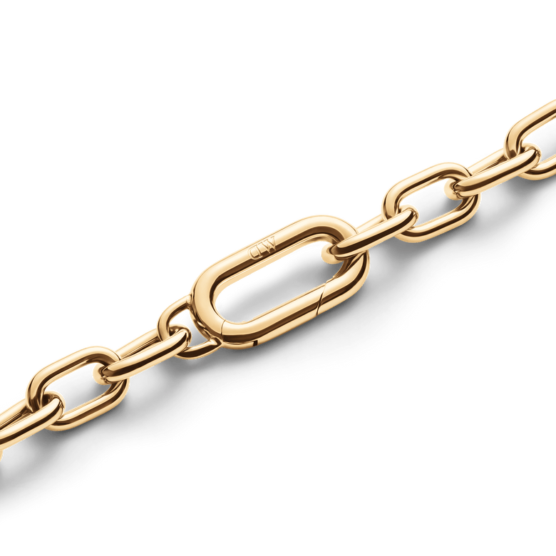 Crystal Link Necklace Gold