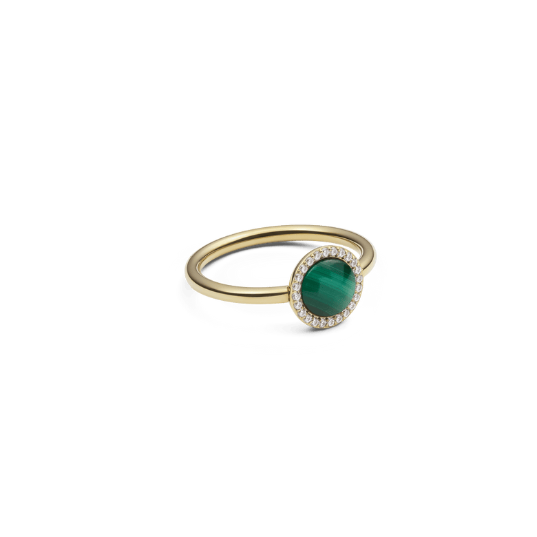 Audrey Ring Malachite Gold