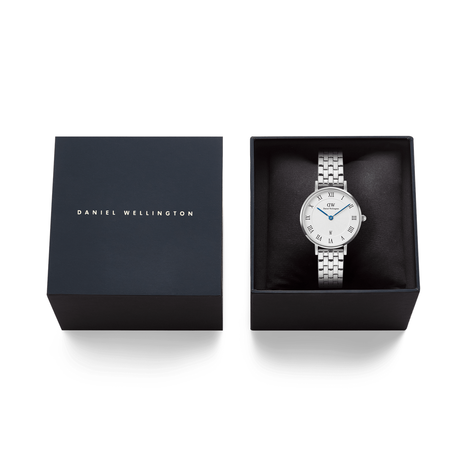 Petite Roman Numerals Date 5-link  Silver