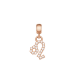 Crystal Zodiac Charm Rose Gold