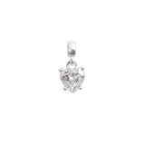 Heart White Crystal Charm S925 Sterling Silver