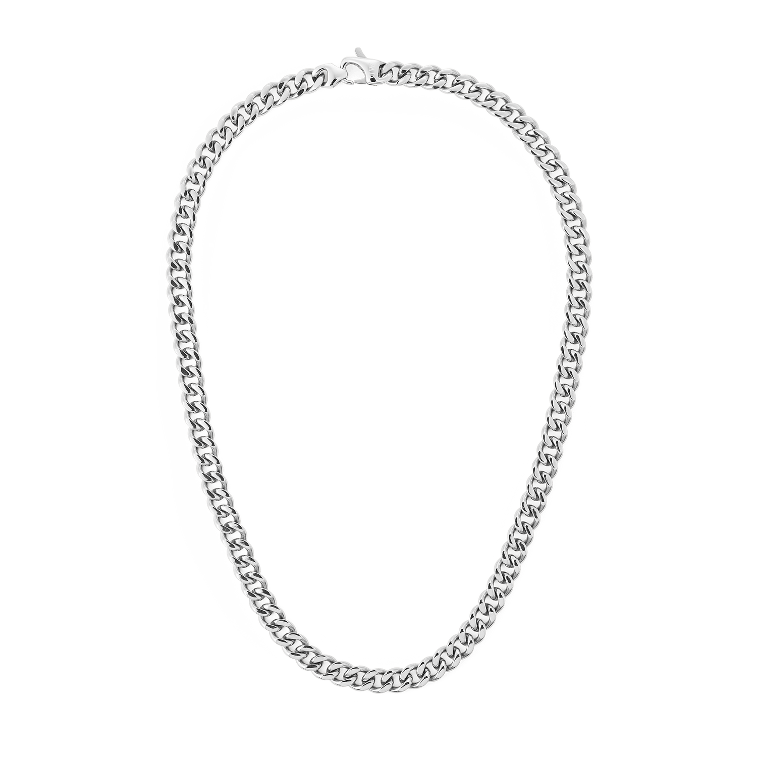 Ellipse Cuban Chain Necklace Silver
