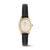 Ophelia Mini Black Lizard White Guilloché Gold