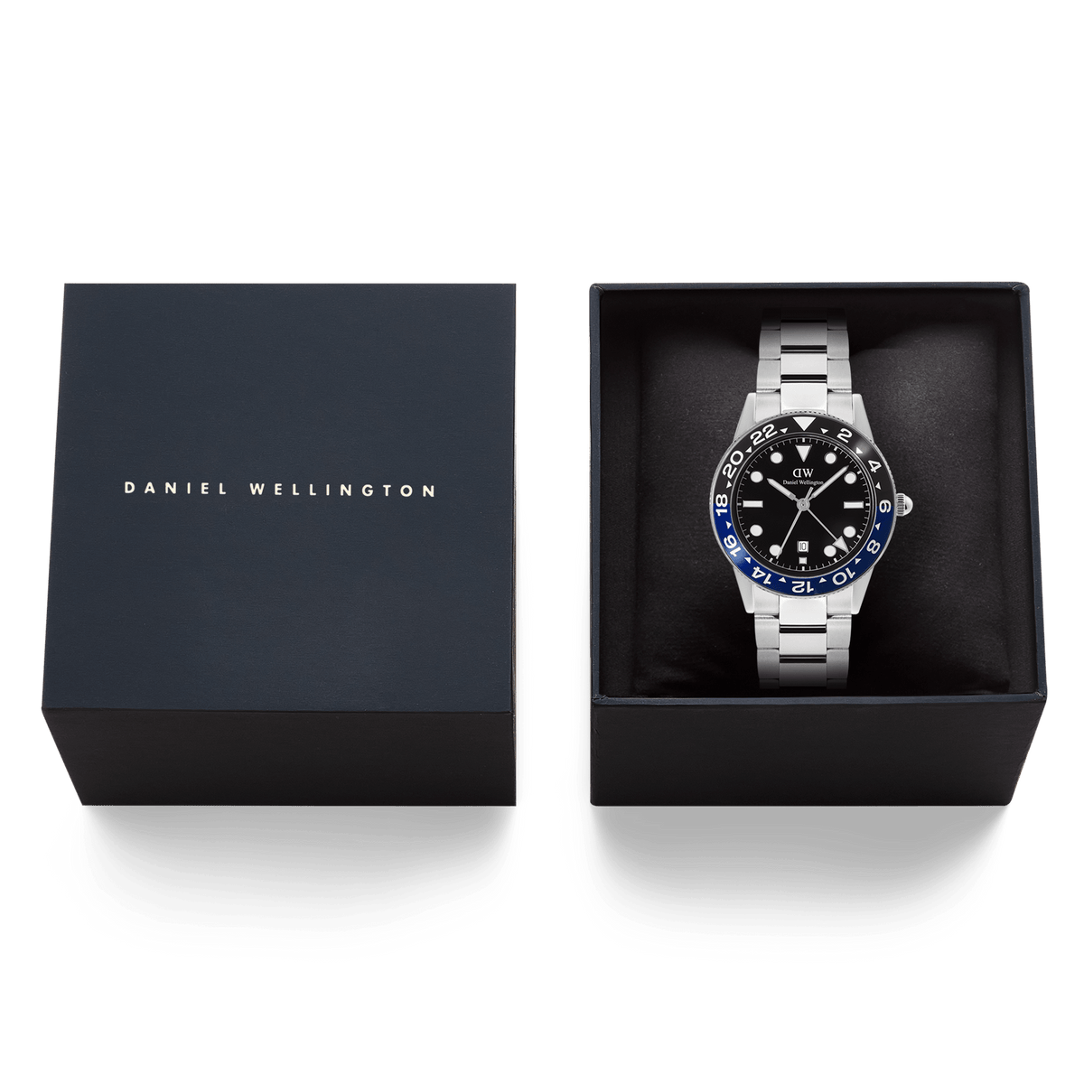 Iconic GMT Link Black Blue Ceramic Bezel Silver