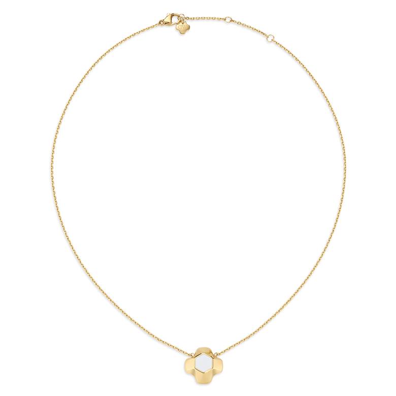 North Star Necklace 1 Medium White Enamel Gold